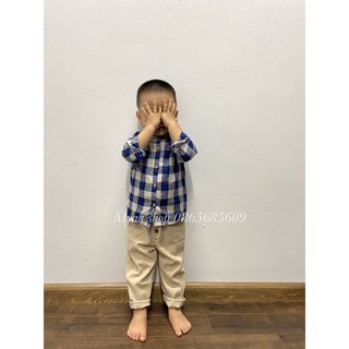 [ẢNH THẬT]Bộ sơ mi bé trai caro thô