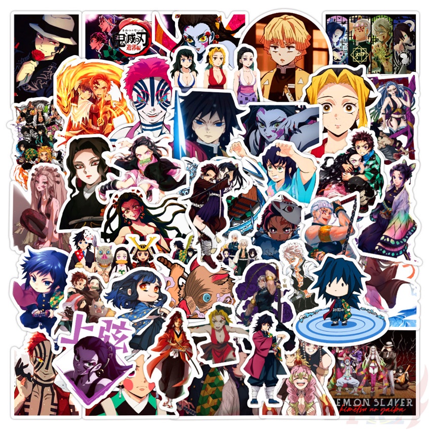 Bộ 50 Cái ☆ Thanh Gươm Demon Slayer. 02 Hình Dán Trang Trí In Hình Kimetsu no Yaiba: Yuukaku-hen ☆ Miếng Dán Chống Thấm Nước Họa Tiết Graffiti Thời Trang