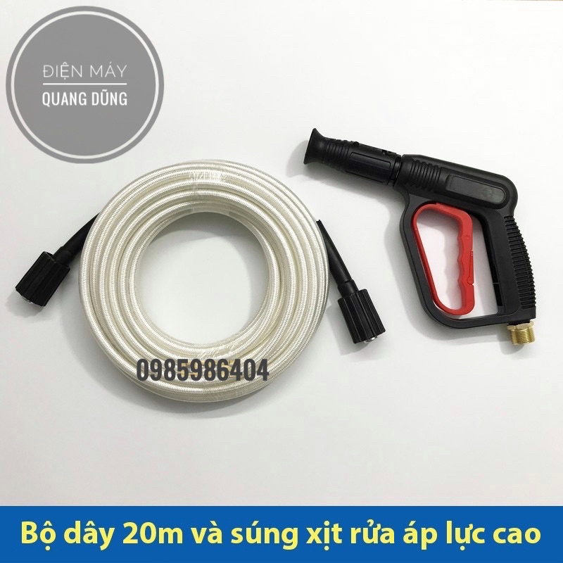 Bộ dây xịt rửa - súng rửa xe áp lực cao 20m dành cho máy rửa xe