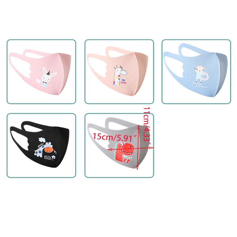 Vỏ Bọc Mặt Nạ Vải Lụa Lạnh Co Giãn Thoáng Khí Chống Bụi Chống Ô Nhiễm Hình Khủng Long 3D