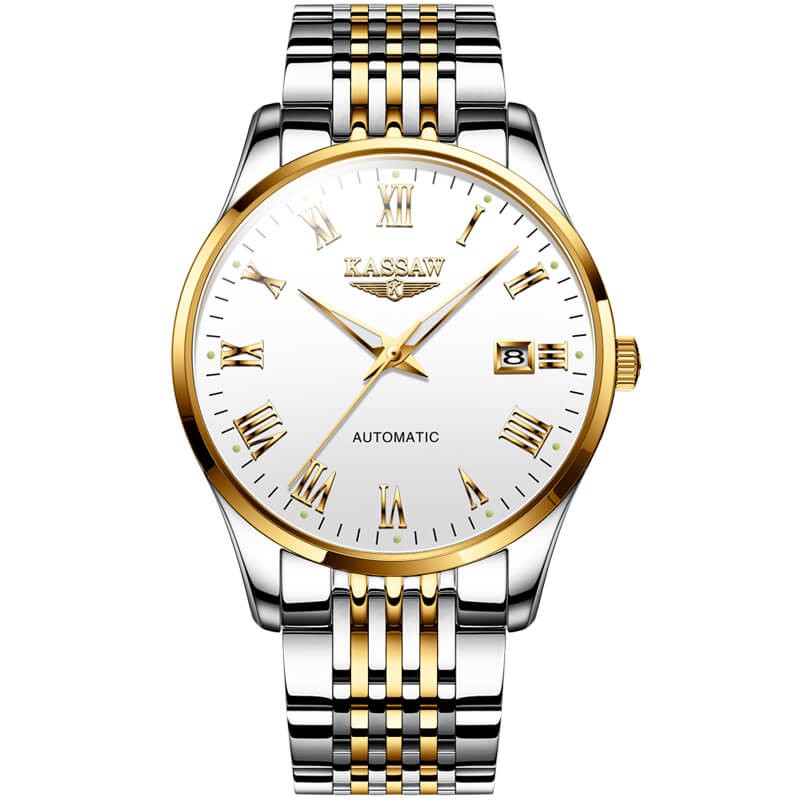 Đồng hồ nam chính hãng KASSAW K875-1 Kính sapphire ,chống xước,Chống nước ,BH 24 tháng,Máy cơ (Automatic) ,dây kim loại