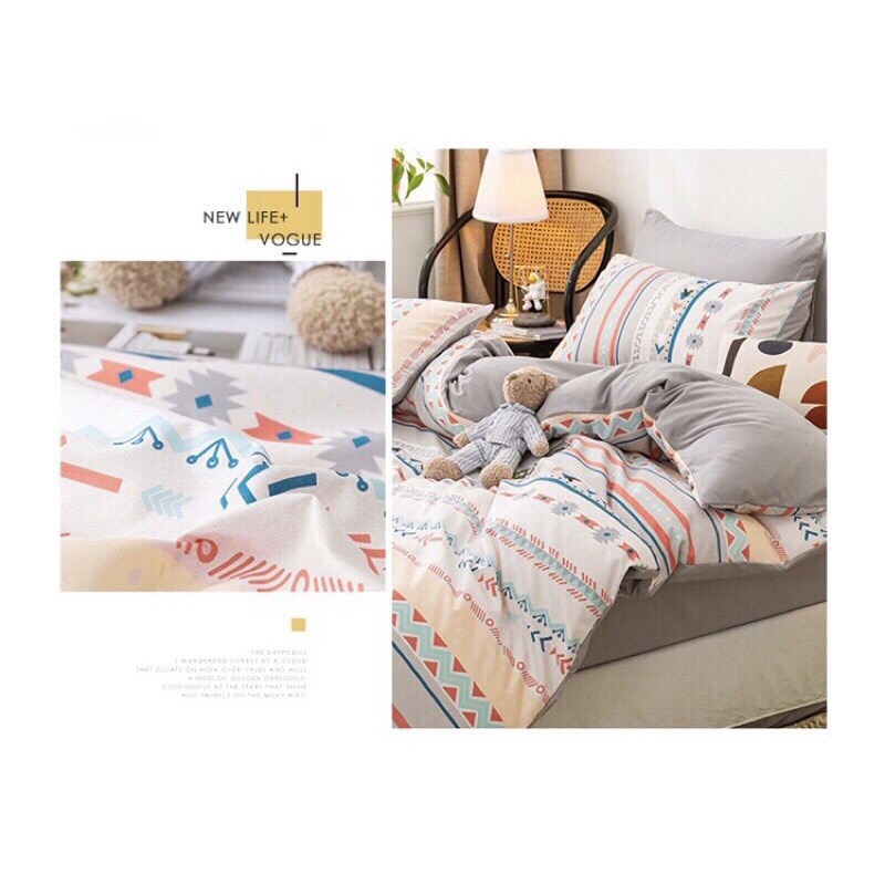 Bộ Ga Gối ❤️ cotton poly 5 món kẻ caro đủ màu đủ size ga giường miễn phí bo chun Mượt Decor