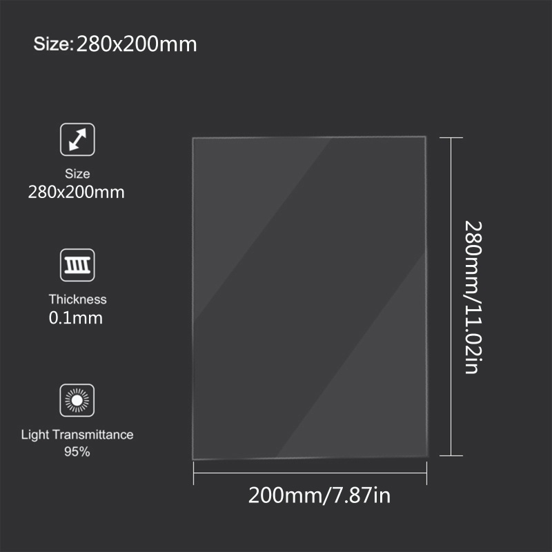 BABY1 2pcs FEP Films 280x200x0.1mm SLA LCD Release Film Photo Sensitive Resin Film for Resin For SLA DLP 3D Printer