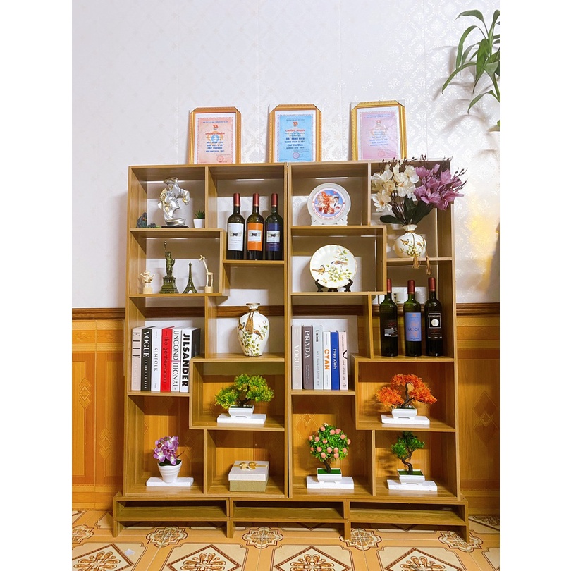 Kệ Sách Gỗ *FREESHIP* Kệ Sách Để Sàn Nhiều Ngăn - Tủ Sách Đẹp Hình Chữ U