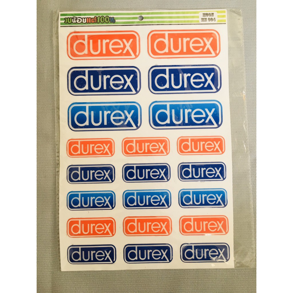 [ĐẲNG CẤP] TRỌN BỘ TEM DÁN XE MÁY, TEM PHŨ NHỰA CHỮ DUREX NHIỀU MÀU (NGUYÊN TẤM)