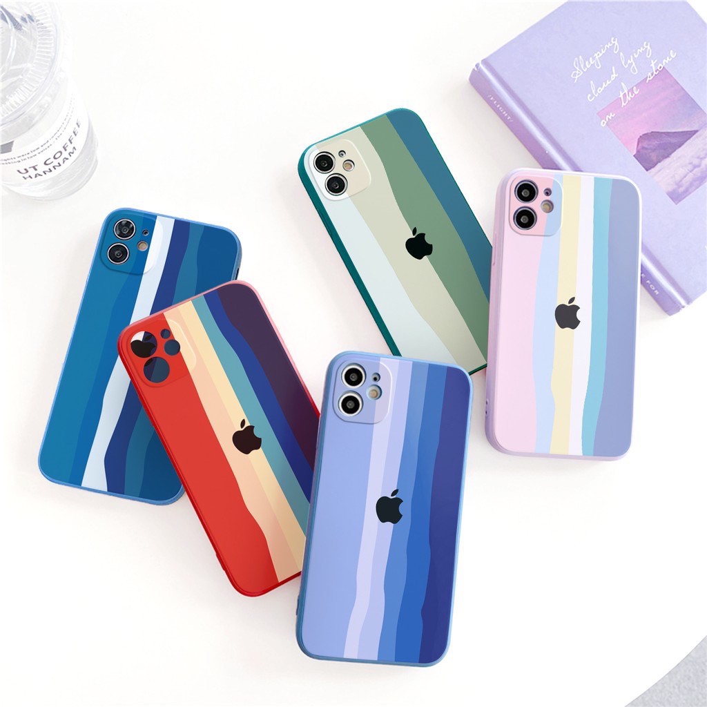 Ốp lưng iphone Cầu vồng cạnh vuông bảo vệ cam 5/5s/6/6plus/6s/6splus/7/7plus/8/8plus/x/xr/xs/11/12/pro/max/plus/promax | WebRaoVat - webraovat.net.vn