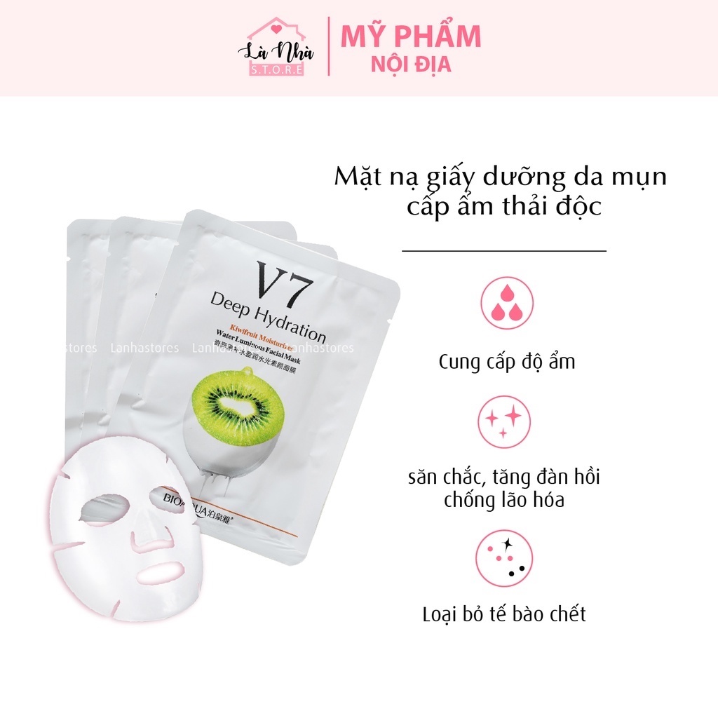 (Ưu Đãi) Mặt nạ dưỡng da mụn cấp ẩm thải độc V7 Toning Youth Mask Bioaqua ❤️FREESHIP❤️, Mặt nạ giấy nội địa TRUNG