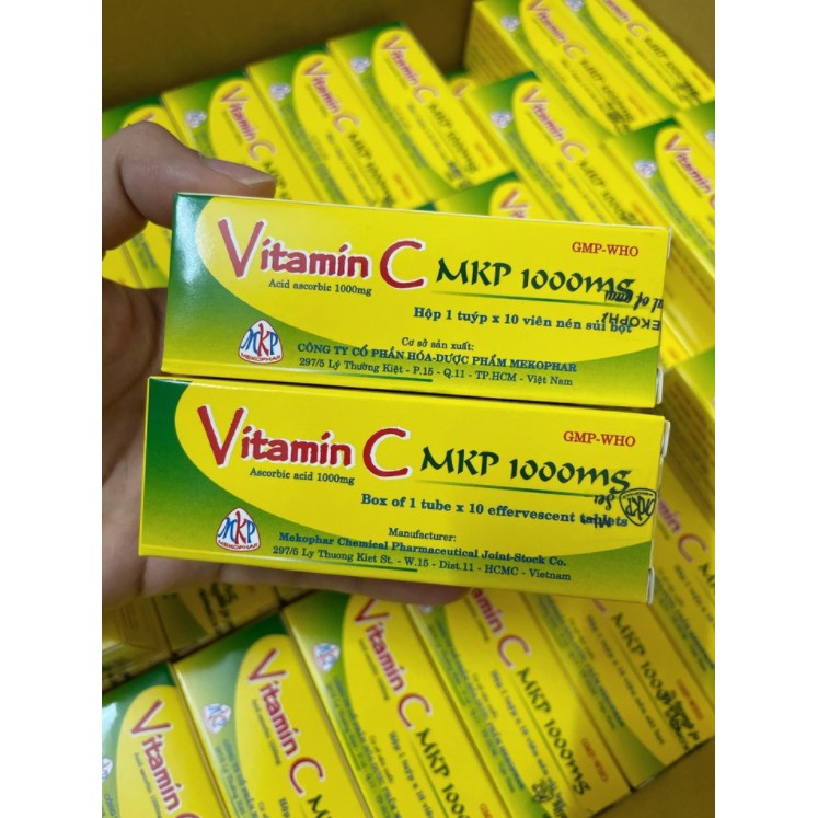 Viên sủi bổ sung vitamin C MKP 1000mg tăng sức đề kháng Tuýp 10 viên