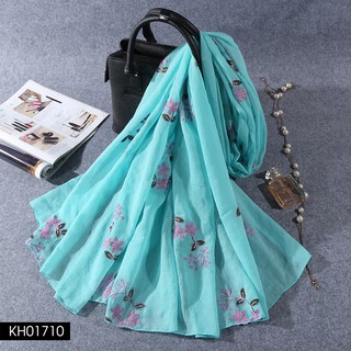 KH017 Khăn voan thêu 3D Violet cao cấp