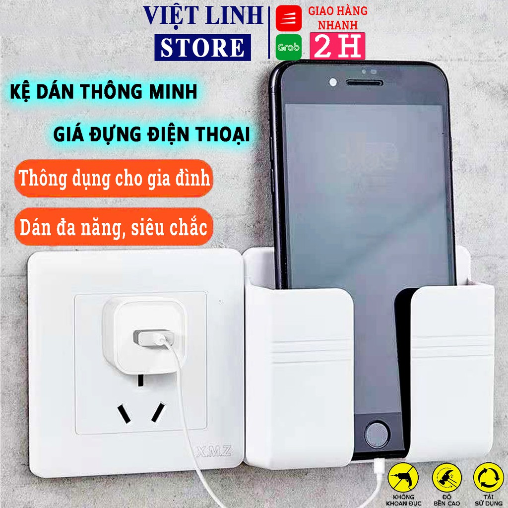 Kệ điện thoại dán tường đa năng, giá đỡ điện thoại tiện lợi, giá đựng remote điều khiển, hàng loại tốt - Việt Linh Store | BigBuy360 - bigbuy360.vn