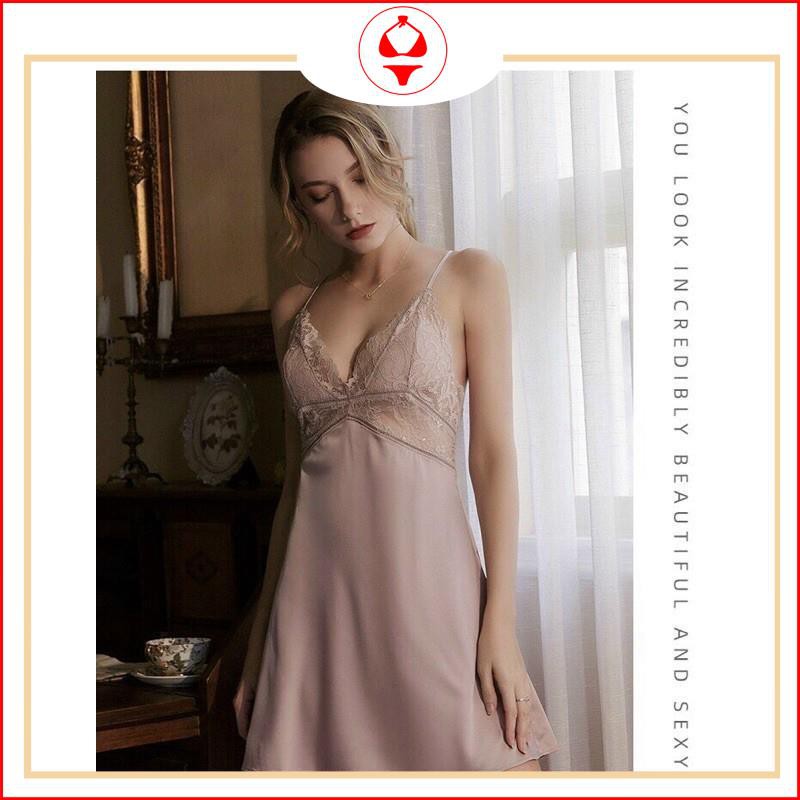 VÁY NGỦ REN ⚡ freeship ⚡VÁY HỞ LƯNG SEXY CHẤT LỤA NHẸ CAO CẤP C1278 | BigBuy360 - bigbuy360.vn