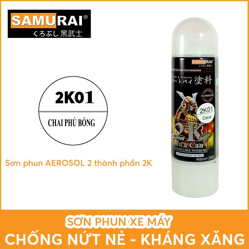 Son 2K Chai Sơn Bóng 2K01 Sơn Xịt Samurai