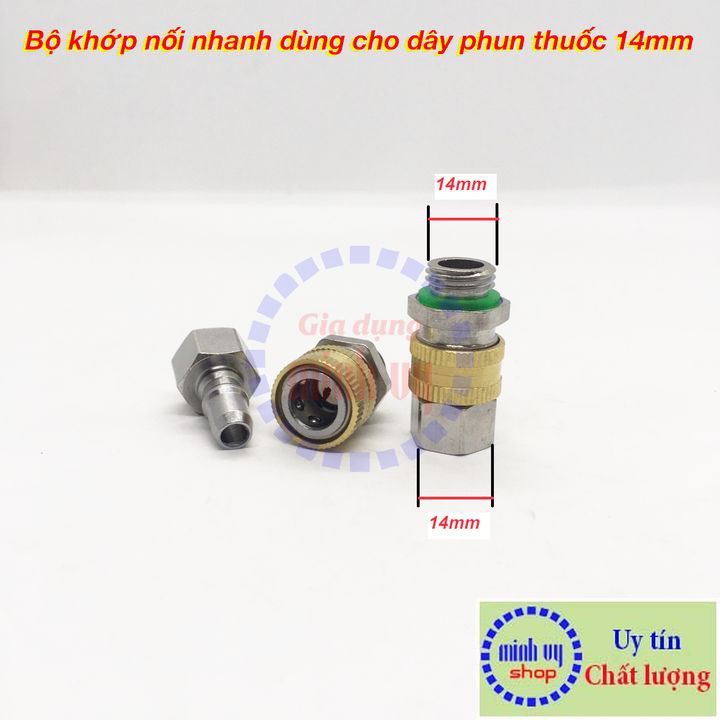 Bộ khớp Nối Nhanh Dùng cho dây phun thuốc - đầu Ra Ren 14mm