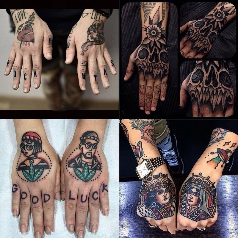 Vận chuyển nhanh Không thấm nước Hình xăm màu tạm thời Hình xăm mát mẻ Palm Hình xăm giả