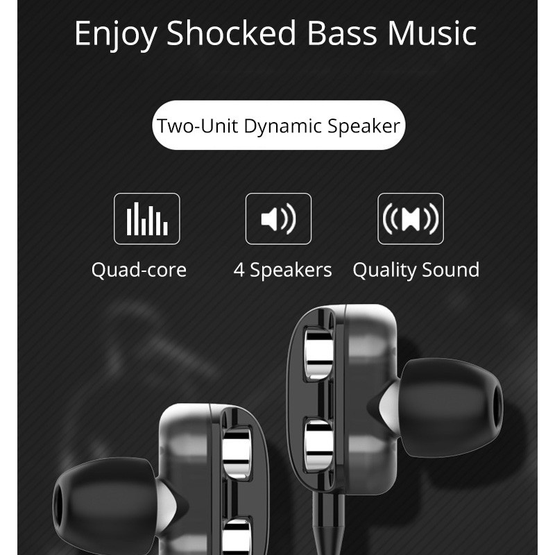 Tai nghe in-ear QKZ A4 loa ổ kép Micrô HIFI