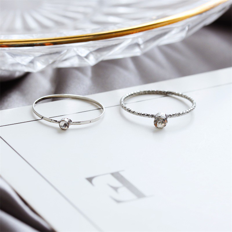 Set Nhẫn Đeo Tay Kim Loại Phong Cách Hàn Quốc Cho Nữ