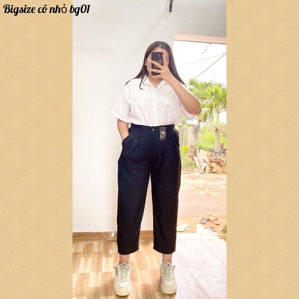 Quần Baggy Bigsize, Quần Phom Rộng Mặc Đi Làm,Đi Học,Đi Chơi Cực Thoải Mái QBG01 Đen