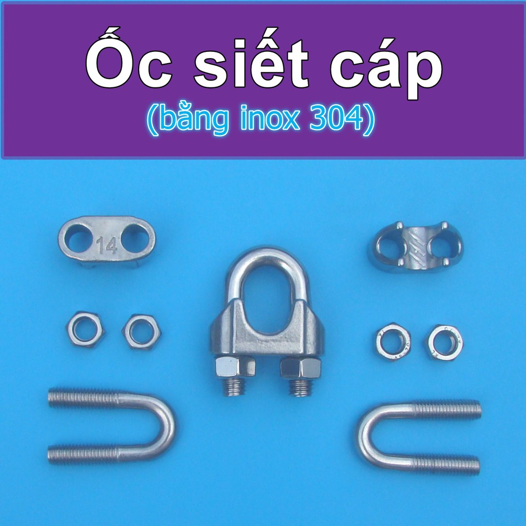 Ốc siết cáp Khóa cáp Cóc kẹp cáp (inox 304)