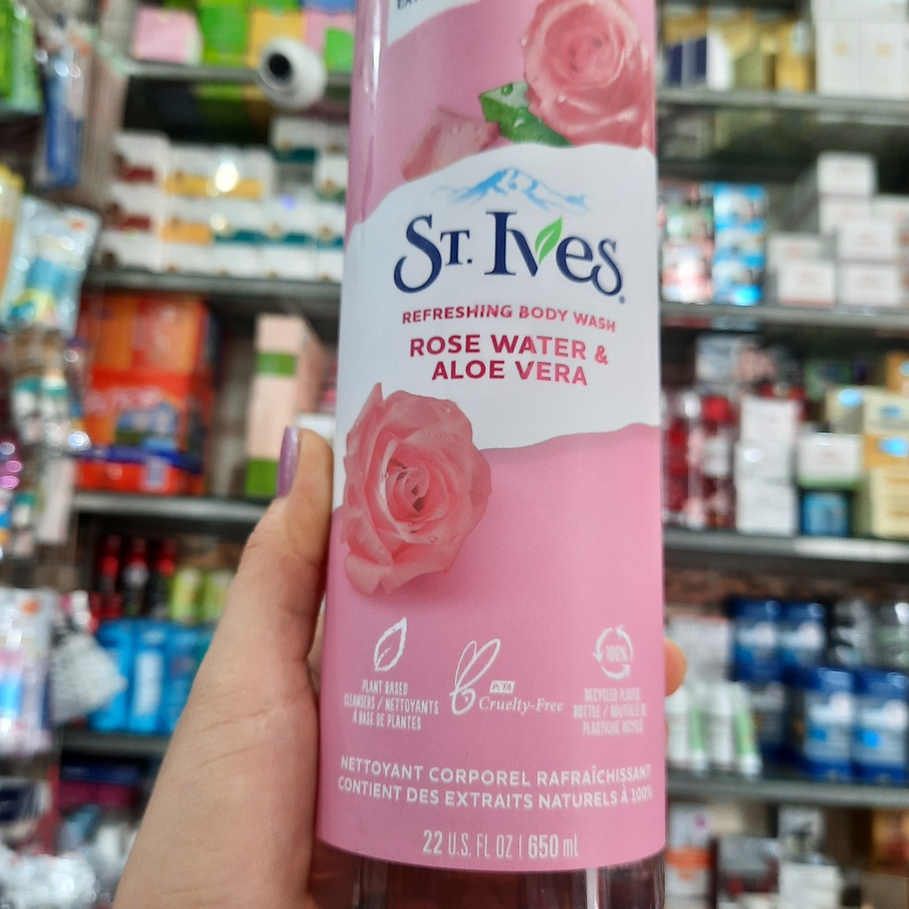 Sữa Tắm ST.IVES Tươi Mát Hoa Hồng và Lô Hội  650ml