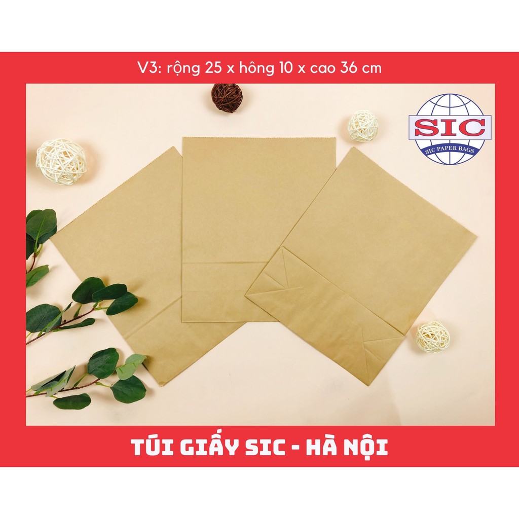 TÚI GIẤY XI MĂNG - KRAFT NHẬT BẢN KHÔNG QUAI ĐỰNG THỰC PHẨM QUẦN ÁO ĐỒ ĂN...  (ẢNH THẬT)