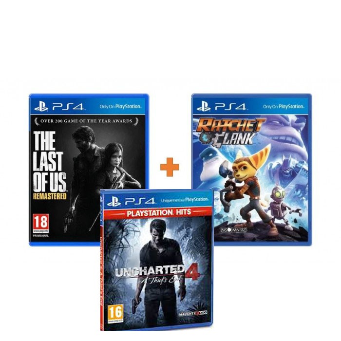 Combo 3 Game Ps4 ( The Last Off Us + Uncharted 4+ Cratchet &Clank) - Hệ Asia - Hàng Nhập Khẩu