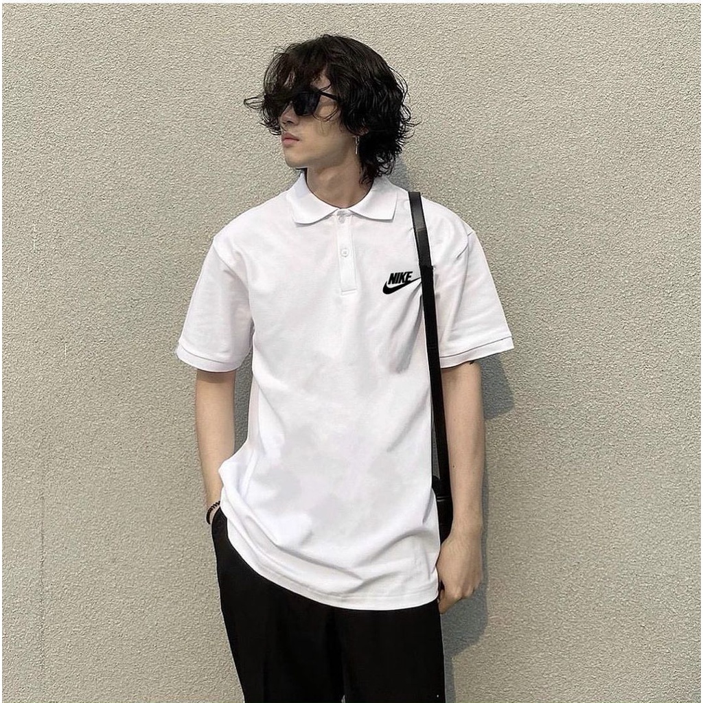 Áo polo NIKE BASIC cotton cao cấp co giãn thoáng mát form oversize nhiều màu cho nam và nữ