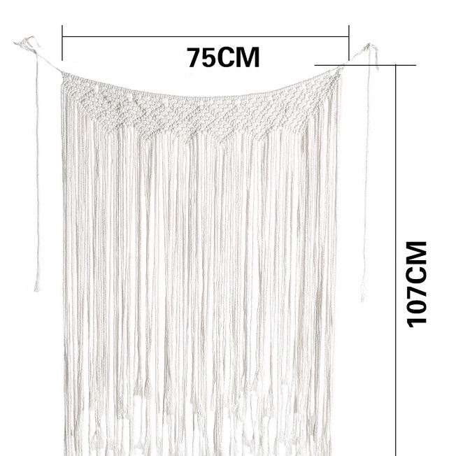 Mành treo Macrame Trang Trí Phòng Ngủ Quán Cafe Bông Cotton xinh xắn