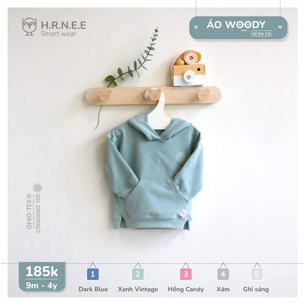 Áo nỉ WOODY bé trai bé gái HR NEE 12m-4y