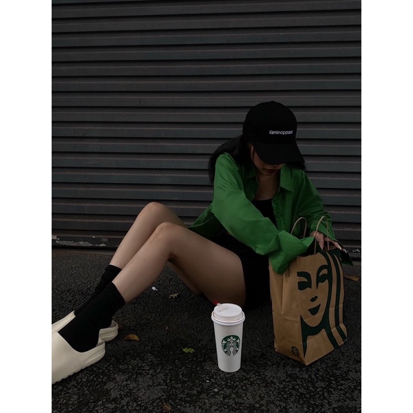 Áo somi tay dài màu hot nhất 2022 màu xanh lá (ảnh tự chụp) | BigBuy360 - bigbuy360.vn