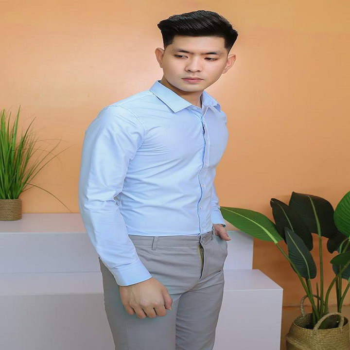 Áo Sơ Mi Nam Xanh Hòa Bình Davis'L Chất Lụa Mỹ Cao Cấp | BigBuy360 - bigbuy360.vn
