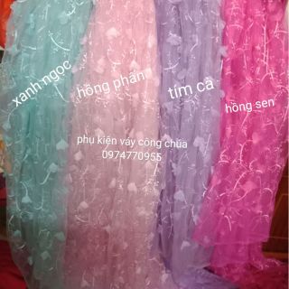 Vải Voan hoa 3D
