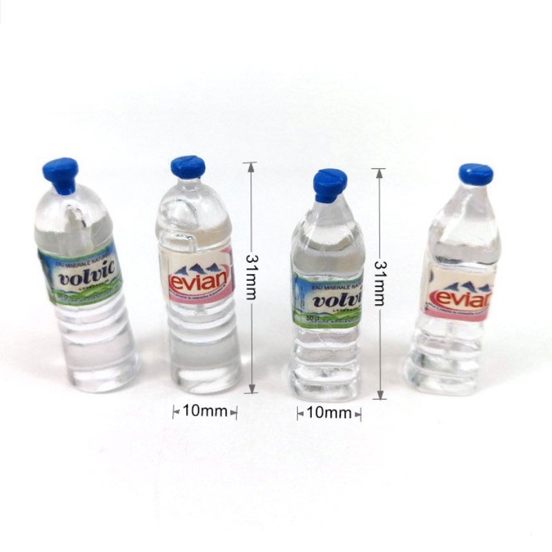 Bộ 2 Bình Nước Khoáng Mini Tỉ Lệ 1: 12 Trang Trí Nhà Búp Bê