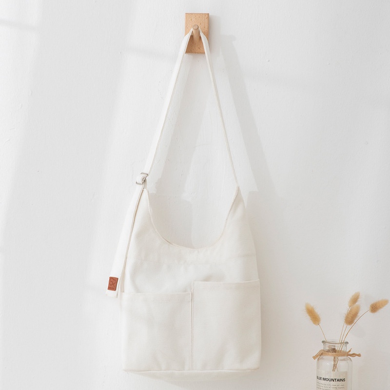 Túi Đeo Vai Vải canvas Nhiều Ngăn Phong Cách Nhật Bản Đơn Giản