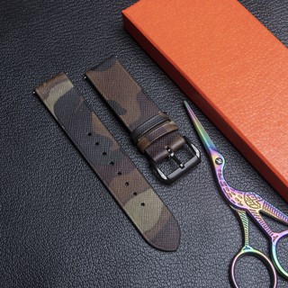 Dây da bò vân cambo Handmade Cho Đồng Hồ SAMSUNG GALAXY WATCH kèm chốt thông minh,da thật lót da chồng thấm nước