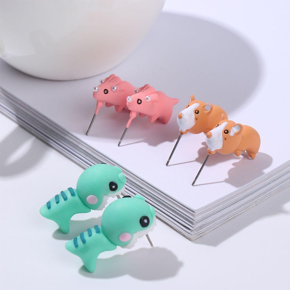Osier1 Khuyên Tai Xỏ Lỗ Thủ Công Hình Động Vật Cắn Phong Cách INS Thời Trang