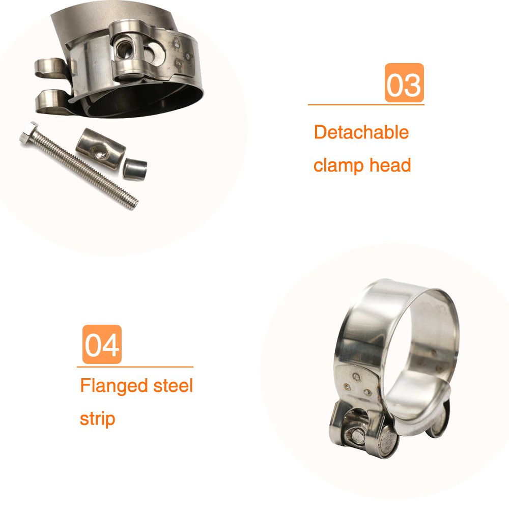 Vòng Giữ Ống Xả Bằng Thép Không Gỉ 304 26-63mm Dành Cho Xe Mô Tô