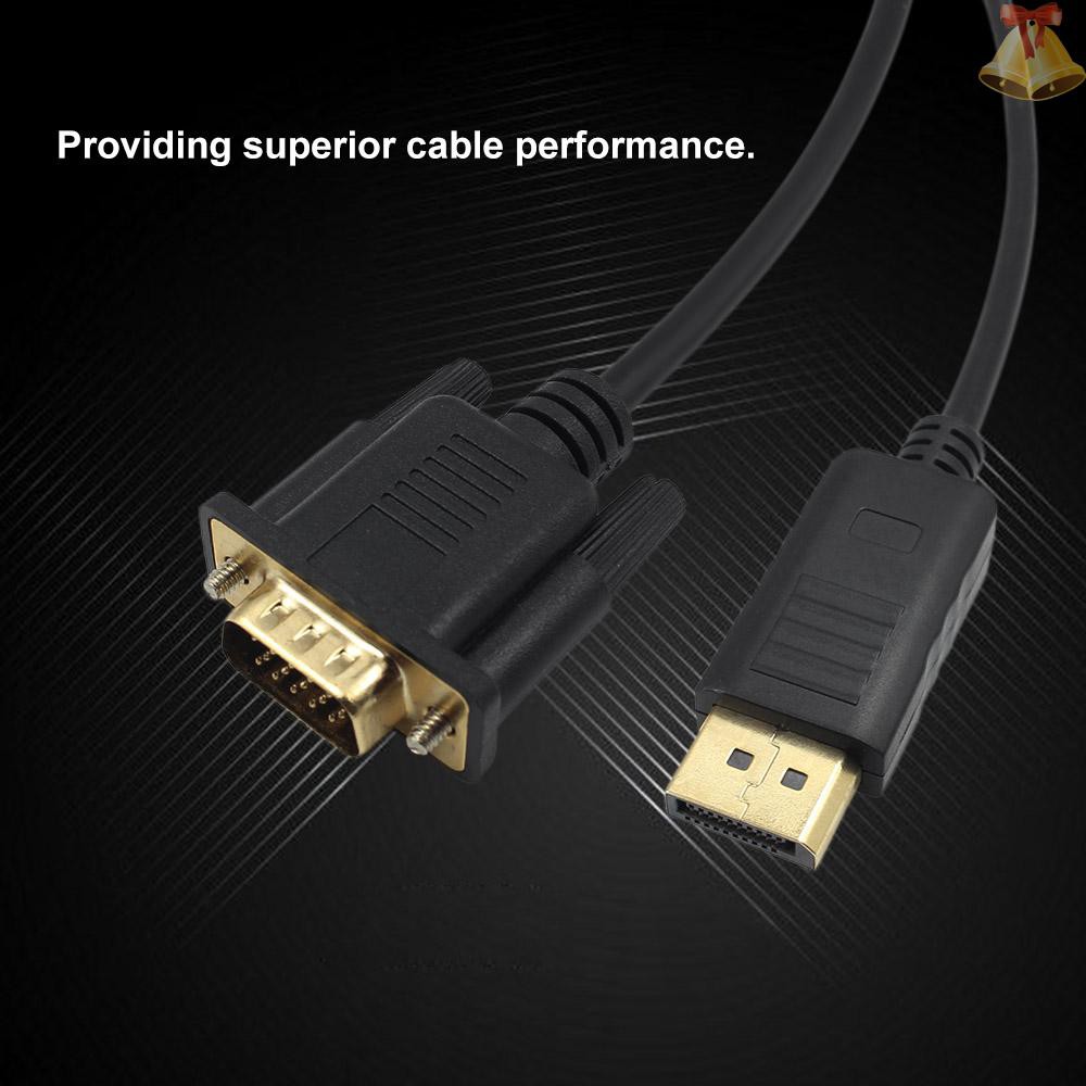 Dây cáp chuyển đổi đầu cắm màn hình DP sang đầu cắm VGA dài 1.8M 1080P cho máy phát DTV TV HDVD