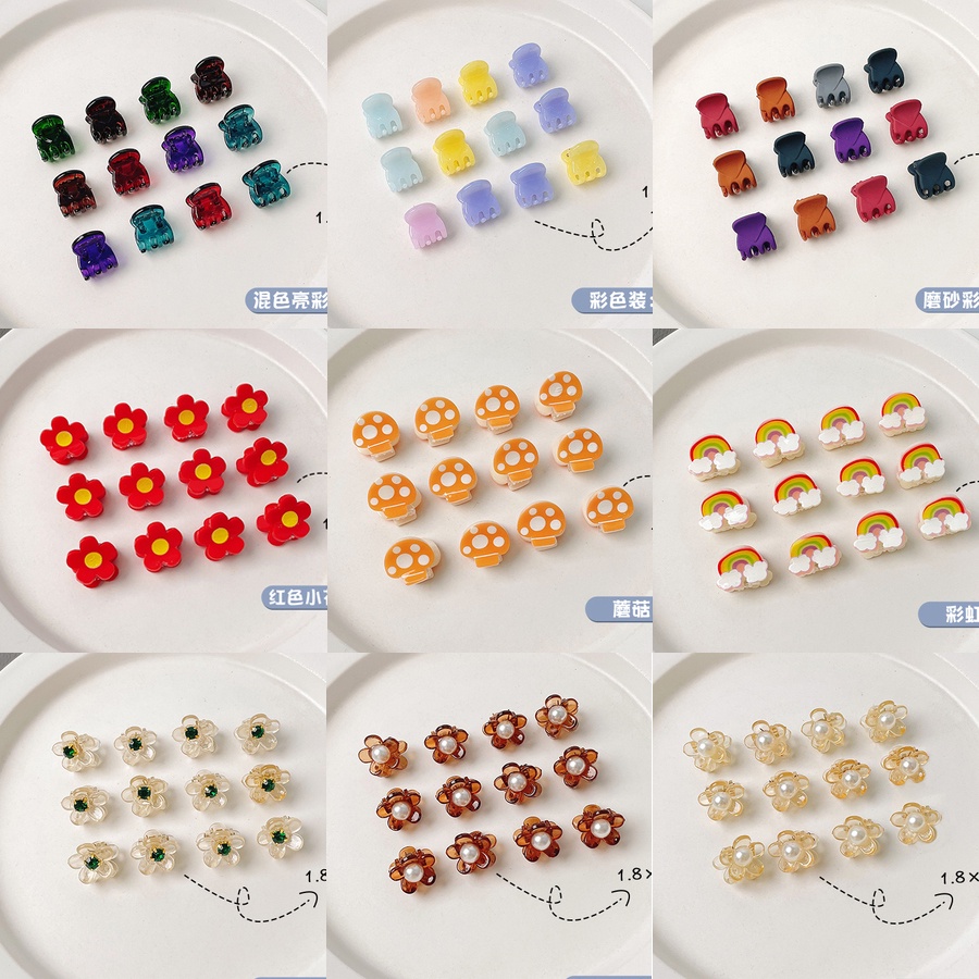 Bộ 12 Kẹp Tóc Hình Hoa Thiết Kế Đơn Giản Thời Trang Hàn Quốc