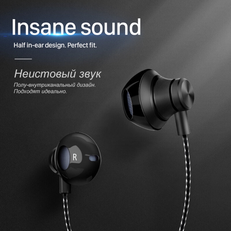 Tai nghe nhét tai HOCO. M18 giắc 3.5mm kim loại âm thanh siêu trầm thích hợp cho điện thoại/ máy tính/ máy tính bảng