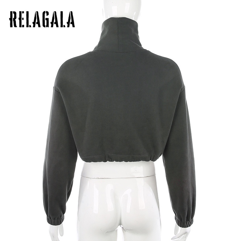 Áo Sweater Relagala Cổ Cao Tay Dài Phối Dây Rút Thời Trang Quyến Rũ Cho Nữ 2021 | BigBuy360 - bigbuy360.vn