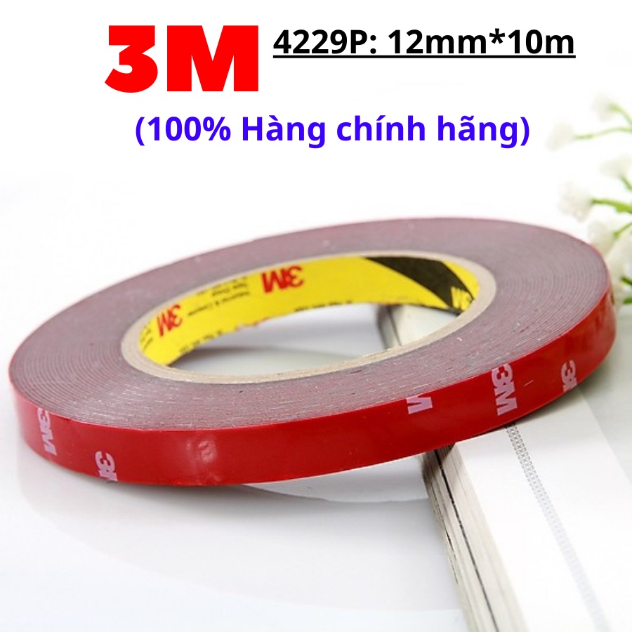 (12mm*10m) Băng Keo 2 Mặt Cường Lực 3M 4229P