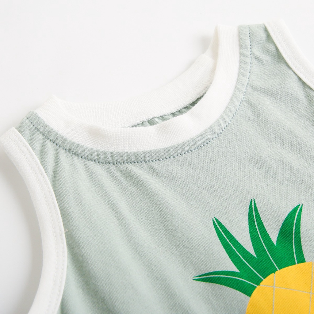 Bộ đồ Sanlutoz vải cotton họa tiết dễ thương thời trang mùa hè cho bé trai