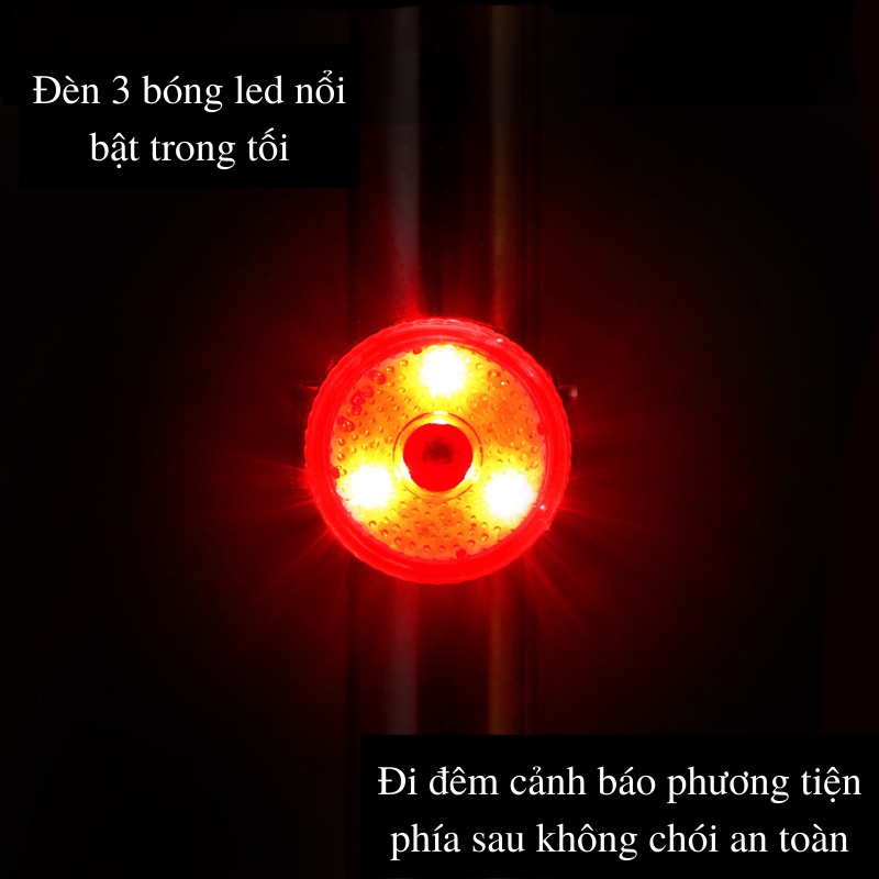 Đèn pha xe đạp, đèn hậu tặng kèm sạc USB tiện dụng, chống nước - Full hộp sáng lâu
