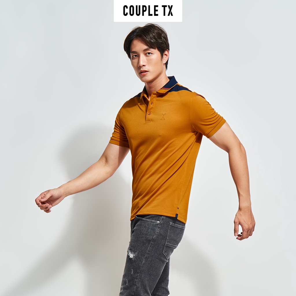 Áo Polo Cafe Nam Phối Vai Couple TX MPO 1007