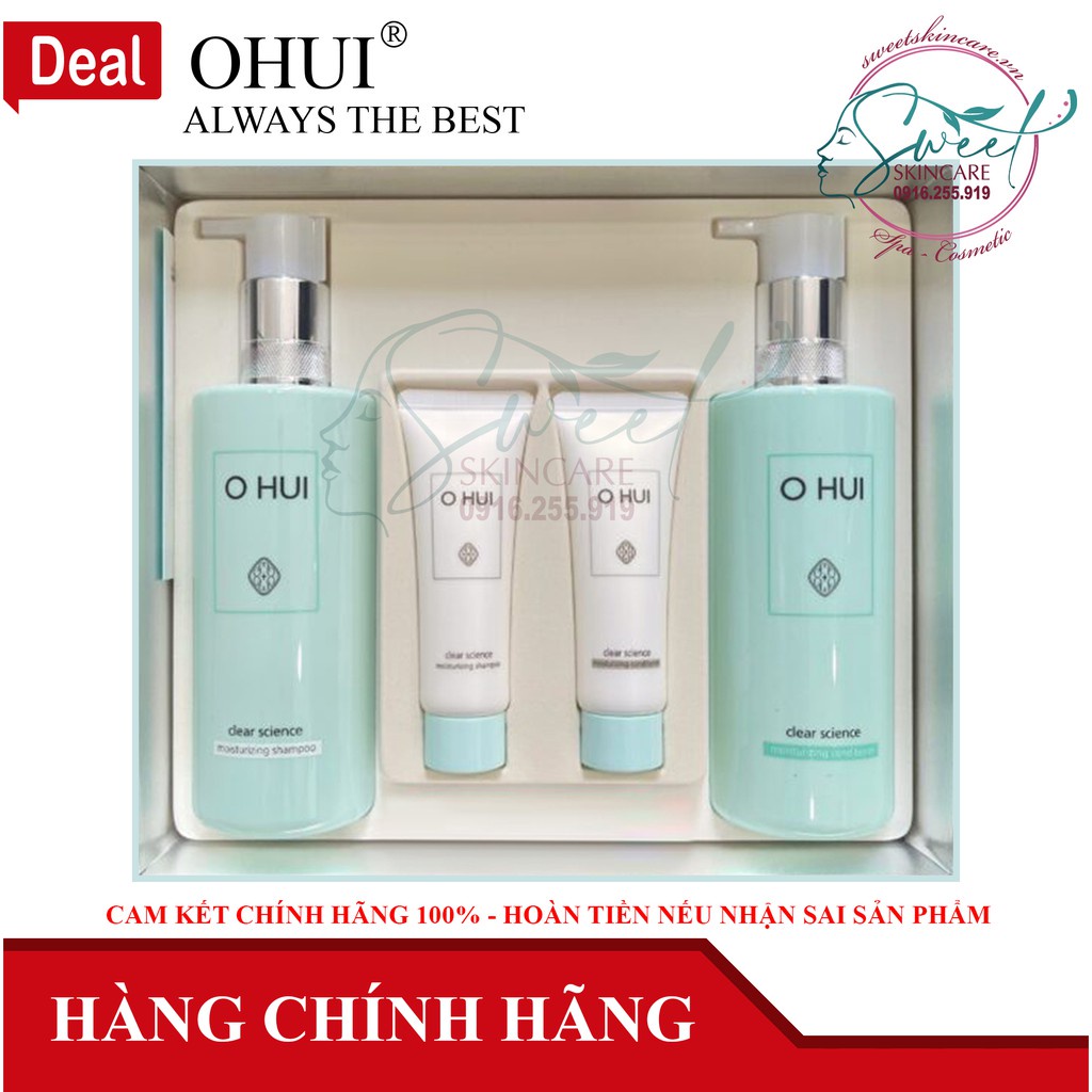 Bộ Dầu Gội Xả Ohui Clear Science Hair Care 4pcs O Hui Siêu Mượt Tóc