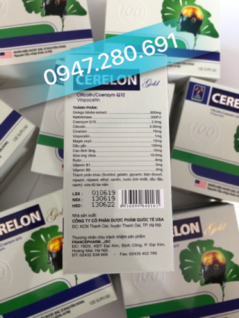 💥Hàng mới 💥 Cerelon Gold bổ não , tăng cường trí nhớ Hộp 100 viên 💥 Sản phẩm này không phải là thuốc . | BigBuy360 - bigbuy360.vn