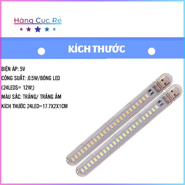 Đèn led cổng usb 24 bóng siêu sáng 🚀 Freeship 🚀 Đèn cổng usb tiện kết nối laptop, sạc dự phòng, cpu - Shop Hàng Cực Rẻ