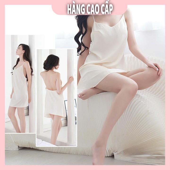 Váy ngủ phi lụa sexy hai dây hở lưng gợi cảm với 3 màu siêu hot | BigBuy360 - bigbuy360.vn