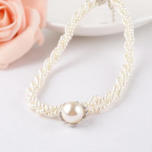 Vòng cổ mặt ngọc trai nhân tạo thời trang cho nữ