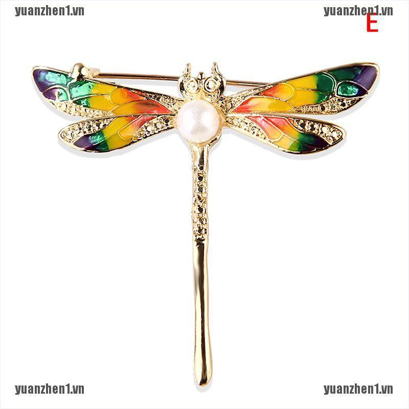 [YUANZHEN1] Trâm Cài Áo Hình Chuồn Chuồn Đính Pha Lê Phong Cách Vintage